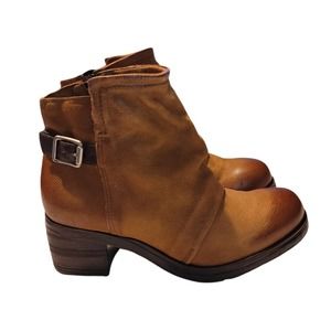 Miz Mooz Stoney Leather Buckle Ankle Boots NWOT